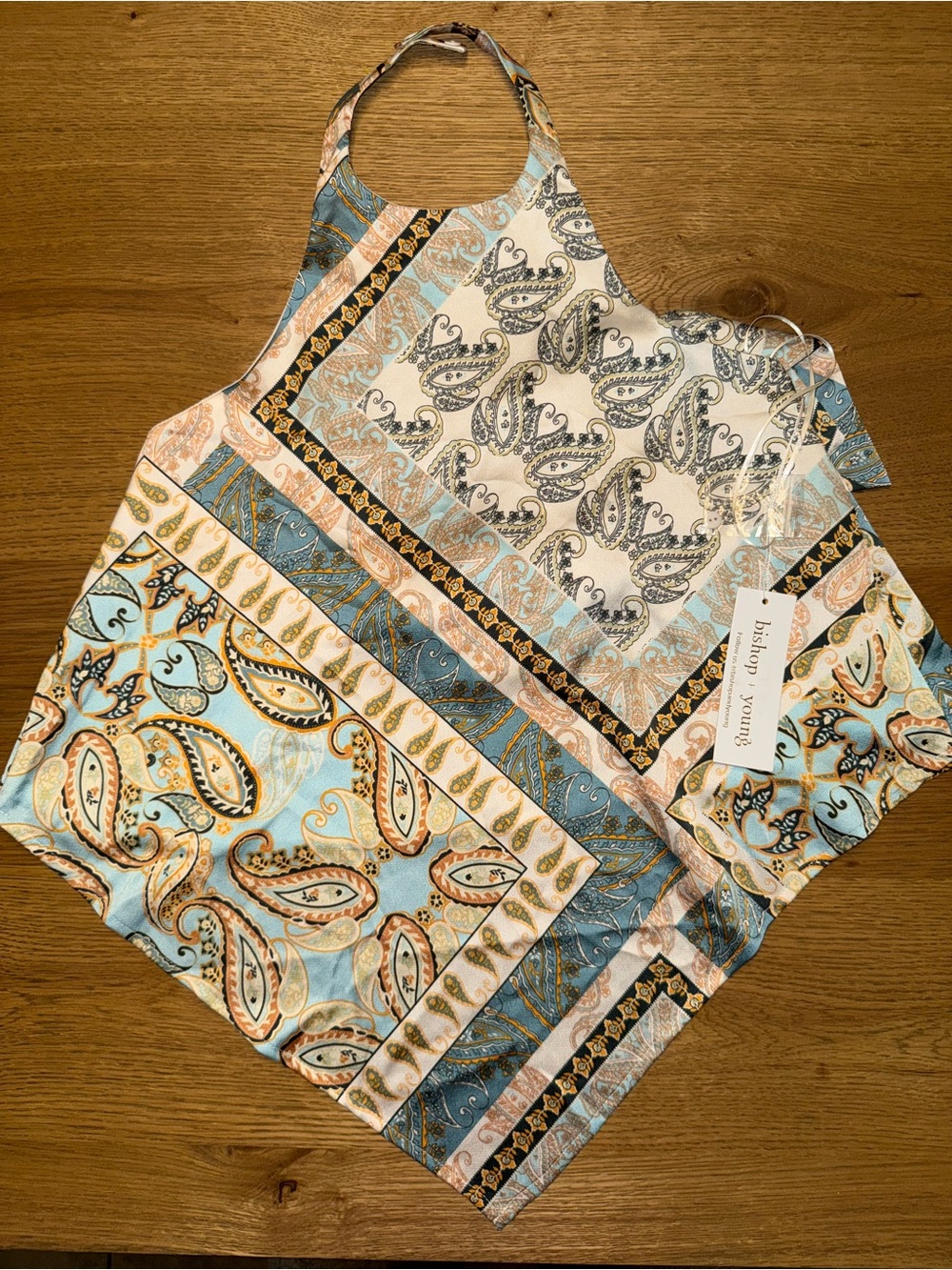Bishop + Young | Corsica Halter Tank Top | Blue Paisley Print | Size S NWT